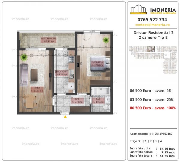 Apartamente-de-vanzare-Dristor-Residential-2-2-camere-tip-E