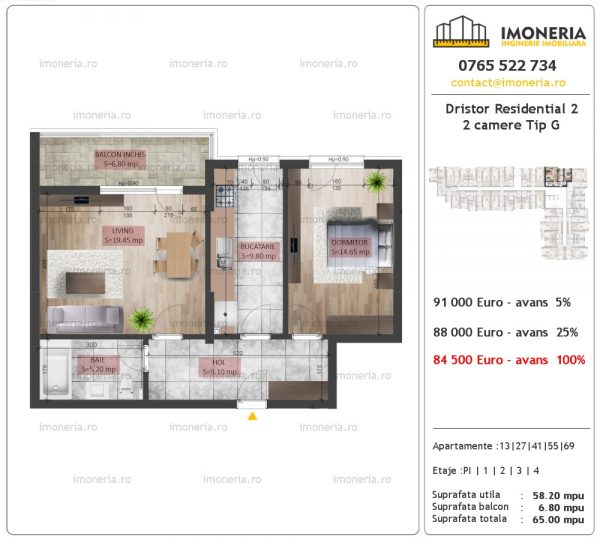 2 camere Dristor Residential 2 tip g 2 camere Dristor Residential 2 tip g