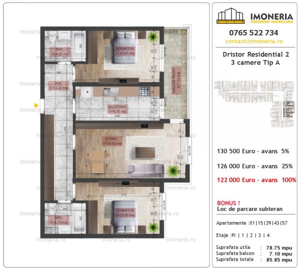 3 camere Dristor Residential 2 tip a 3 camere Dristor Residential 2 tip a