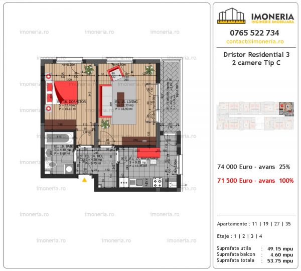 apartament 2 camere Dristor Residential 3 tip c apartament 2 camere Dristor Residential 3 tip c