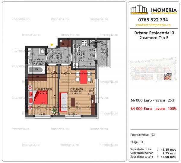 apartament 2 camere Dristor Residential 3 tip e apartament 2 camere Dristor Residential 3 tip e