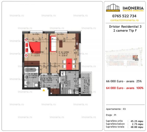 apartament 2 camere Dristor Residential 3 tip f apartament 2 camere Dristor Residential 3 tip f