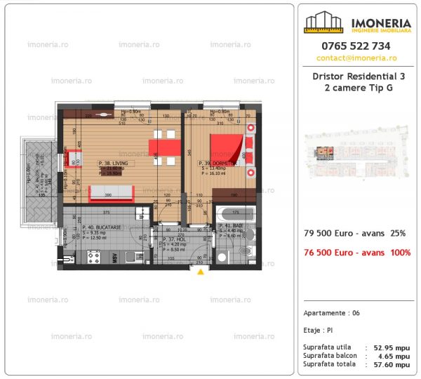 apartament 2 camere Dristor Residential 3 tip g apartament 2 camere Dristor Residential 3 tip g