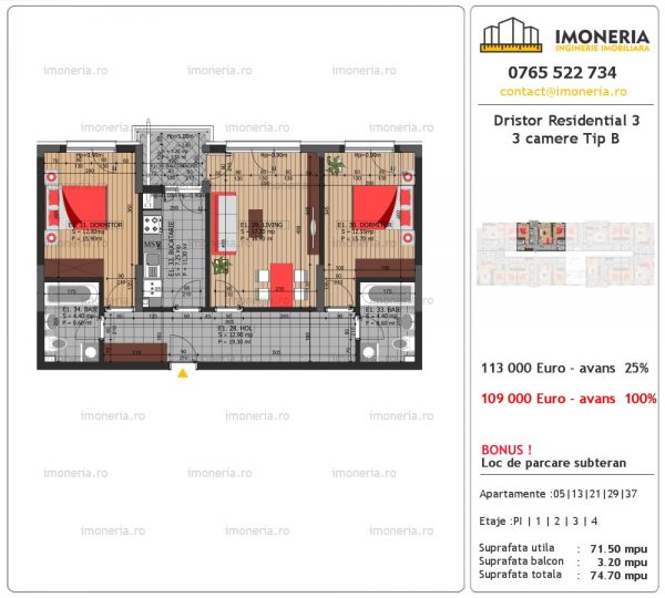 vanzare apartament 3 camere Dristor Residential 3 tip b vanzare apartament 3 camere Dristor Residential 3 tip b