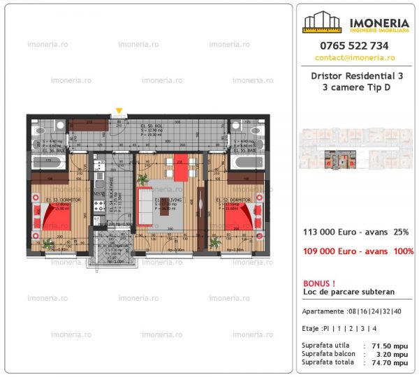 vanzare apartament 3 camere Dristor Residential 3 tip d vanzare apartament 3 camere Dristor Residential 3 tip d