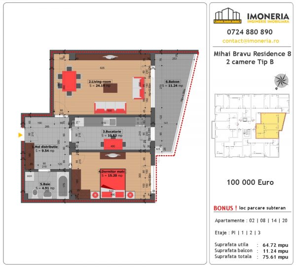 Mihai Bravu Residence 8 Apartament 2 camere Tip B Mihai Bravu Residence 8 Apartament 2 camere Tip B