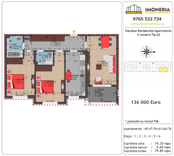 Apartamente de vanzare Decebal Residential Apartments -3 camere tip A2 Apartamente de vanzare Decebal Residential Apartments -3 camere tip A2
