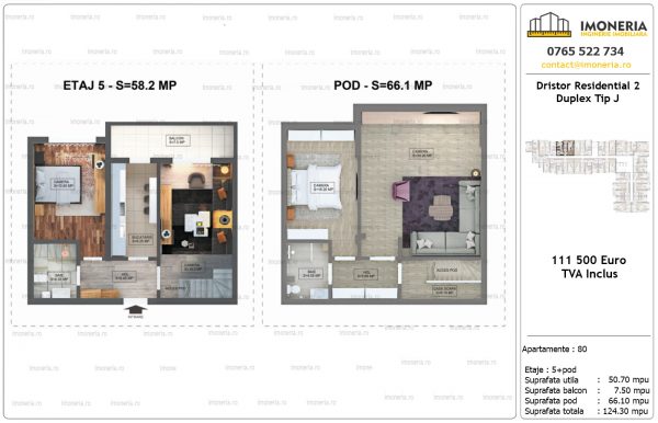 Apartamente de vanzare Dristor Residential 2 -Duplex tip J Apartamente de vanzare Dristor Residential 2 -Duplex tip J