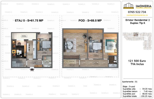 Apartamente de vanzare Dristor Residential 2 -Duplex tip K Apartamente de vanzare Dristor Residential 2 -Duplex tip K