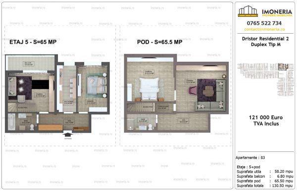 Apartamente de vanzare Dristor Residential 2 -Duplex tip M Apartamente de vanzare Dristor Residential 2 -Duplex tip M