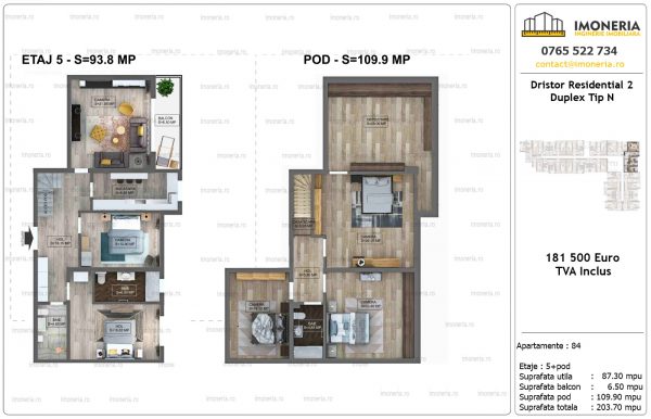 Apartamente de vanzare Dristor Residential 2 -Duplex tip N Apartamente de vanzare Dristor Residential 2 -Duplex tip N