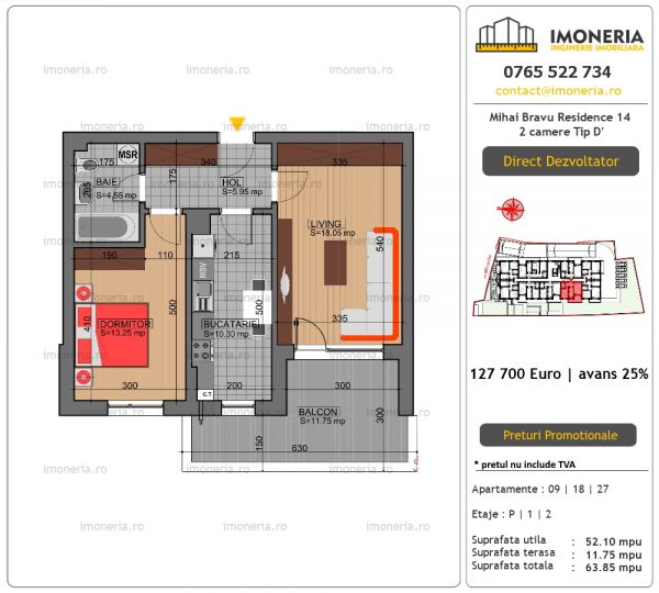 Apartamente de vanzare Mihai Bravu Residence 14 – 2 camere tip D’ Apartamente de vanzare Mihai Bravu Residence 14 – 2 camere tip D’
