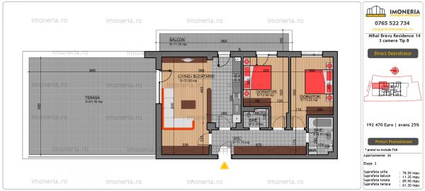 Apartamente de vanzare Mihai Bravu Residence 14 – 3 camere tip B Apartamente de vanzare Mihai Bravu Residence 14 – 3 camere tip B